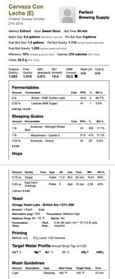 Cerveza con Leche (Milk Stout) (Extract Recipe Kit) Beer Kit