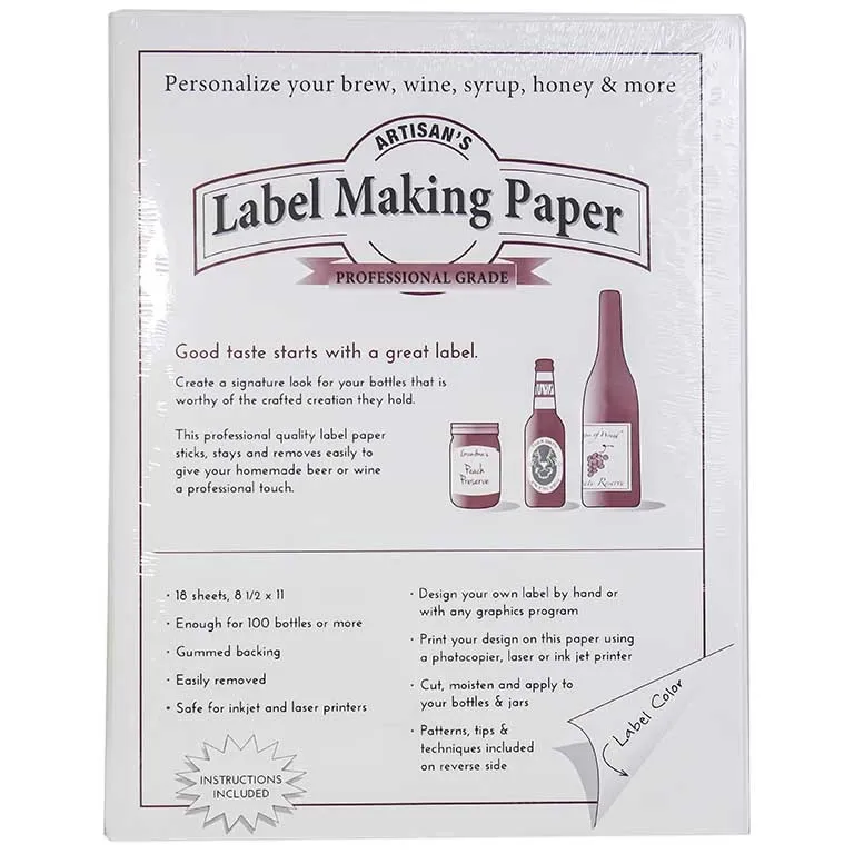 White Label Making Paper 18/pk