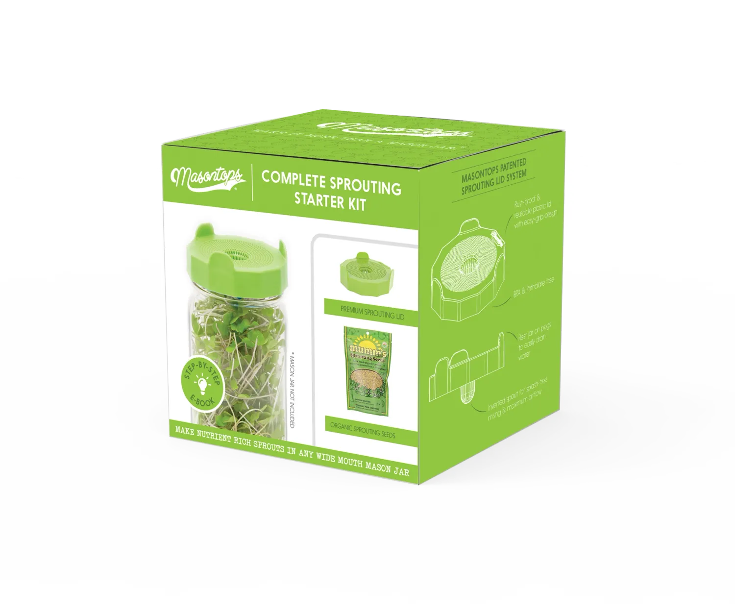 Mason Jar Single Jar Sprouting KIt