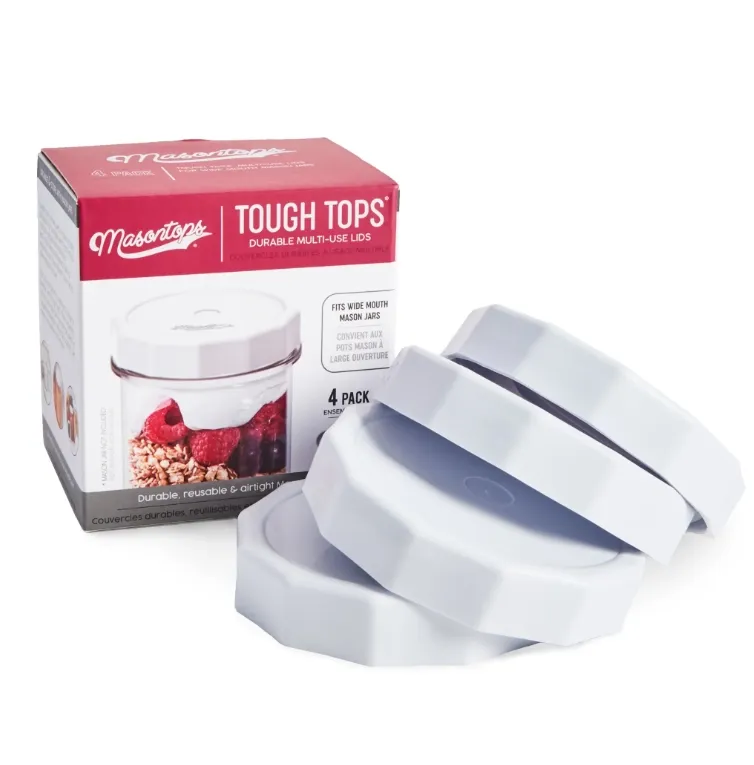 White Tough Top Airtight Lids