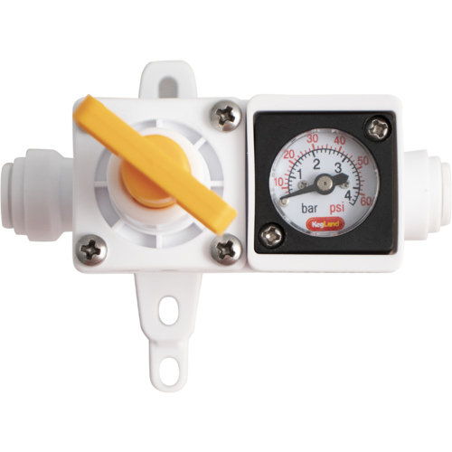Duotight In-Line Plastic Regulator w/ Pressure Gauge