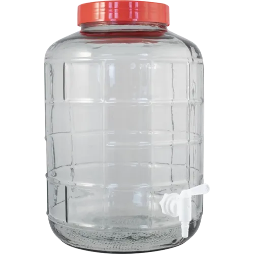 Carboy - Glass - Wide Mouth 2.3 Gallon w/Spigot, Lid, and Carrier