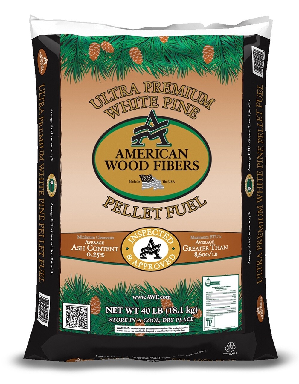 WOOD PELLET FUEL AWF SOFTWOOD 40LB