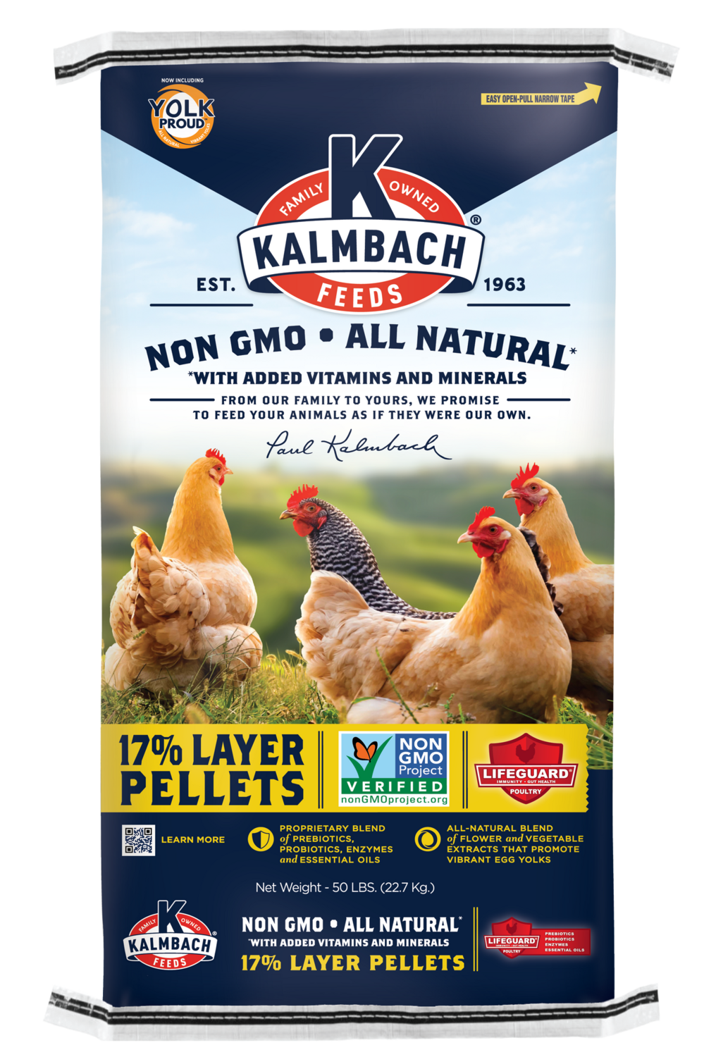 LAYER PELLET 17% NON-GMO 50LB KALMBACH