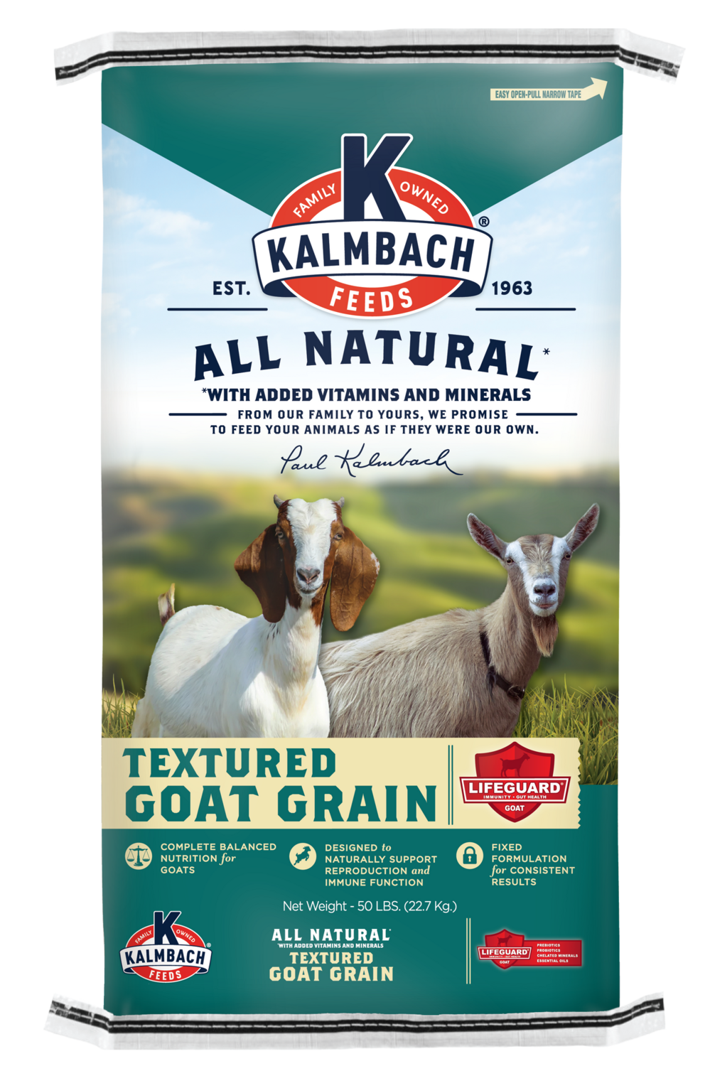 KALMBACH GOAT GRAIN 16% TEXTURED 50LB