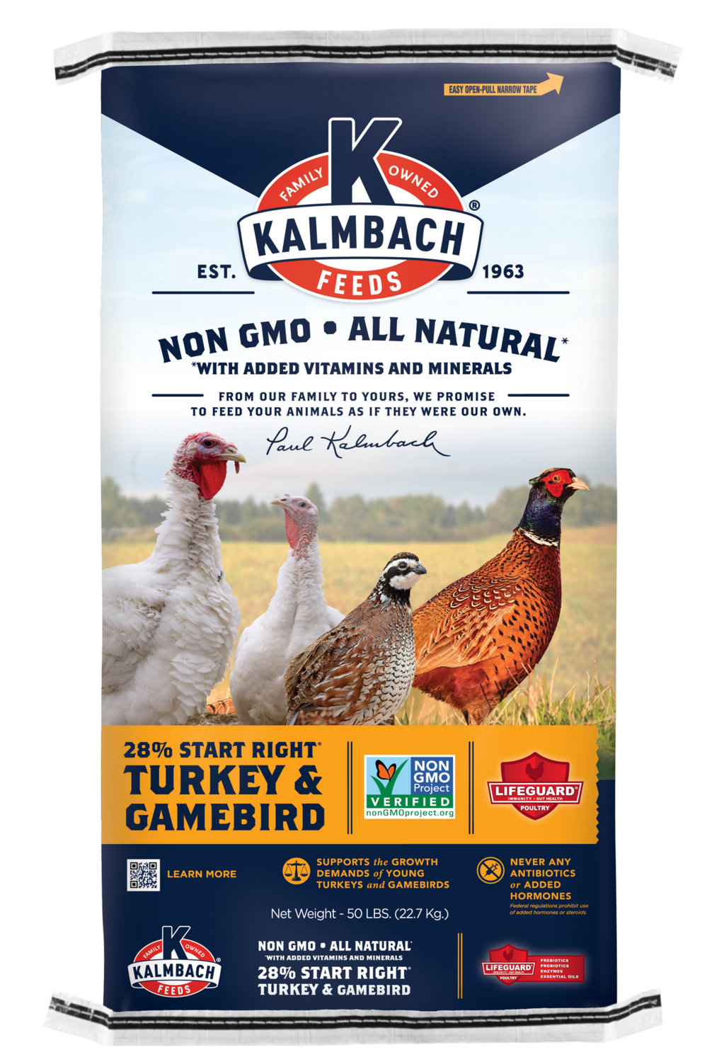 TURKEY/GAMEBIRD STARTER 28% NON-GMO 50LB KALMBACH