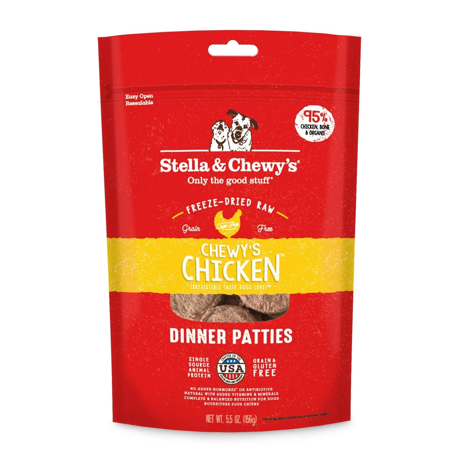 STELLA &amp; CHEWY'S DOG FREEZE-DRIED DINNER PATTIES CHEWY'S CHICKEN 5.5OZ