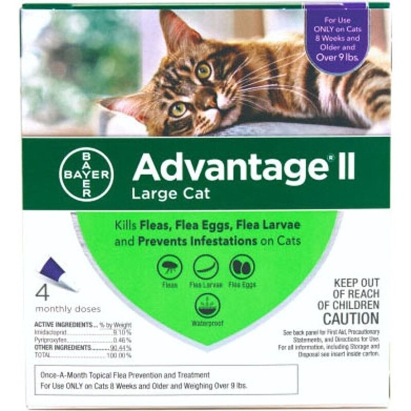 ADVANTAGE II CAT LG &gt;9LB 4PK