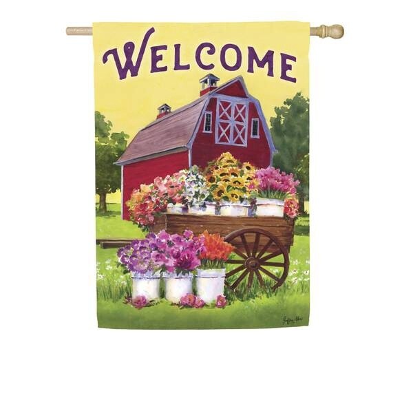 FLOWER FARM SPRING WELCOME FLAG
