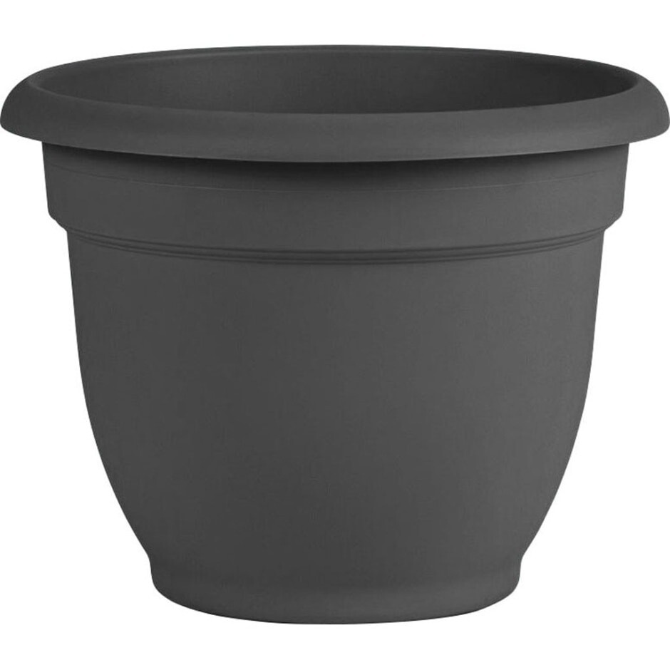 FLOWER POT 10IN CHARCOAL