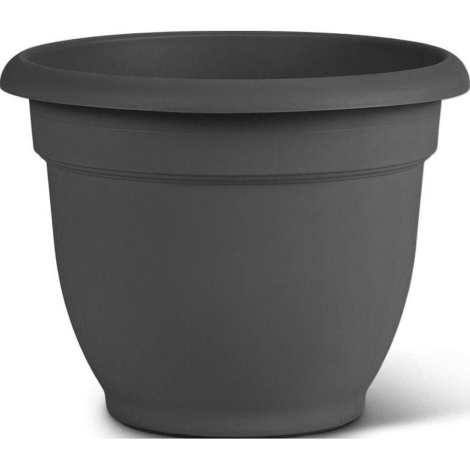 FLOWER POT 8IN CHARCOAL