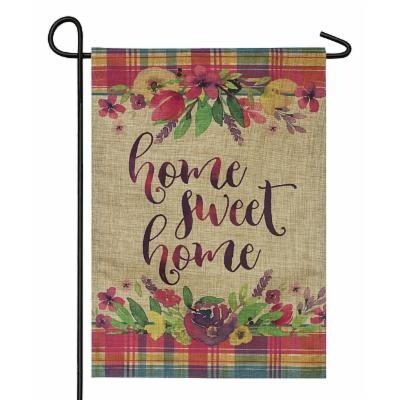HOME SWEET HOME PLAID FLAG