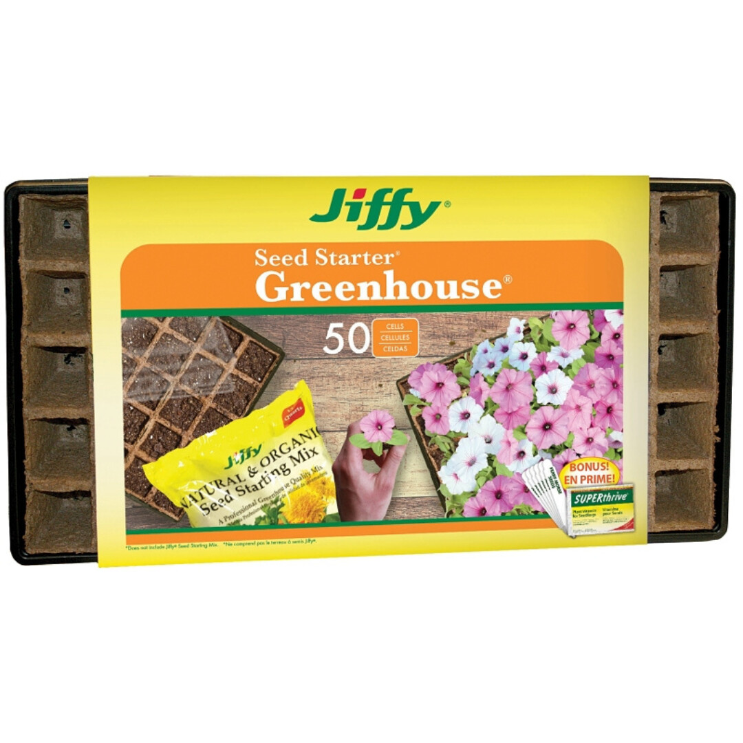 JIFFY GREENHOUSE WITH PEAT STRIPS