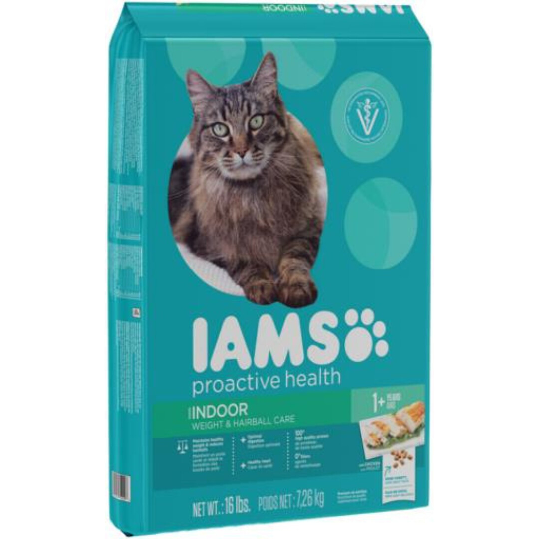 IAMS CAT INDOOR WEIGHT &amp; HAIRBALL 16LB