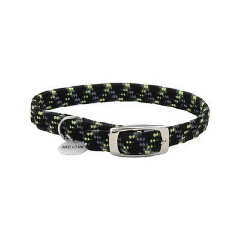 CAT COLLAR STRETCH BLACK &amp; GREEN