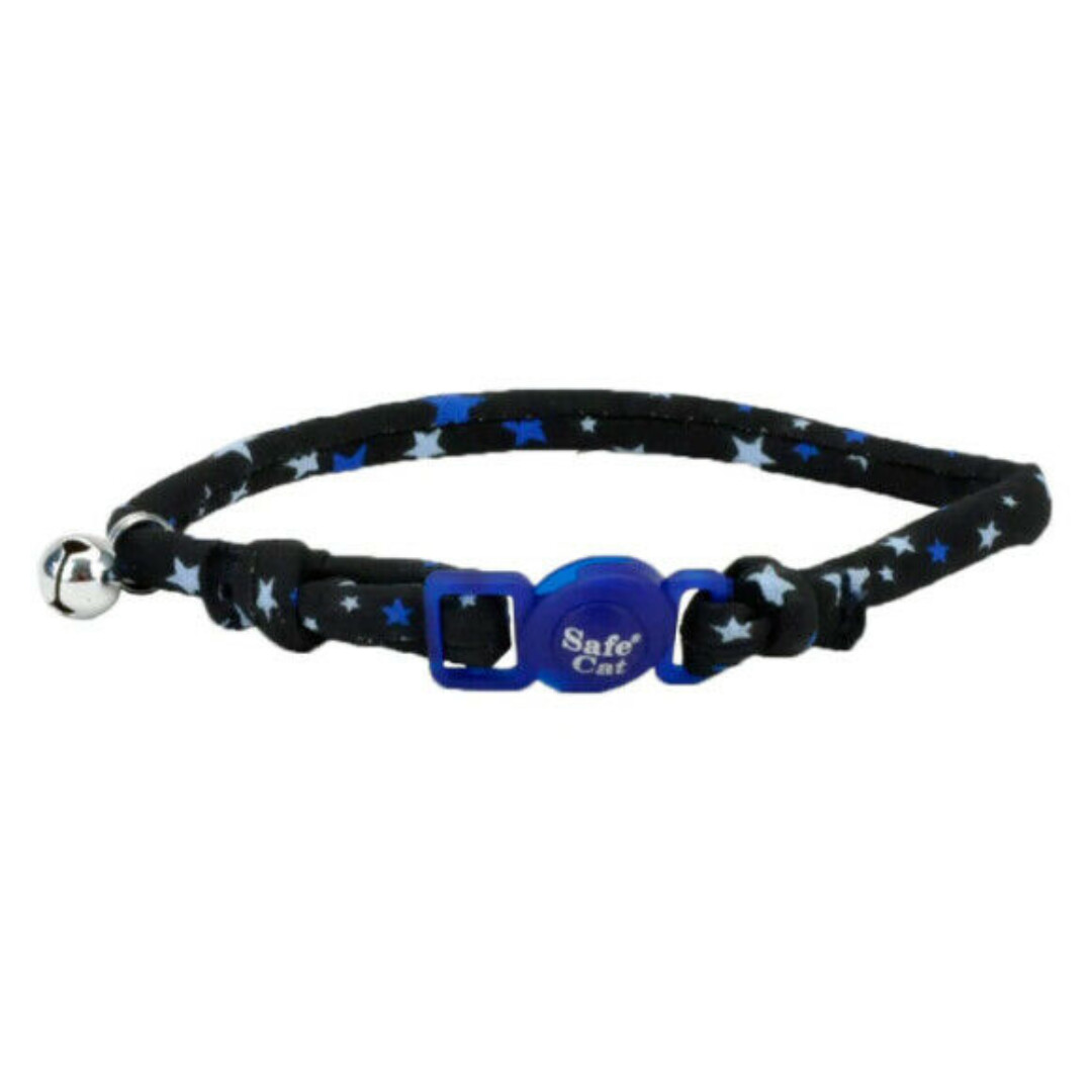 SAFE CAT COLLAR BLACK STAR ROUND