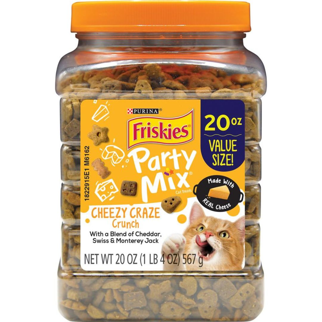 FRISKIES CHEEZY CRAZE PARTY MIX TUB 20OZ