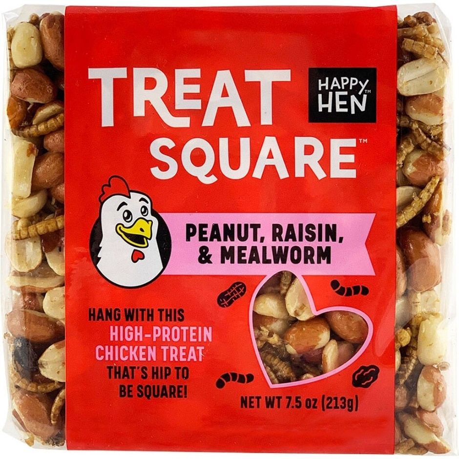 HAPPY HEN TREAT SQUARE PEANUT, RAISIN, &amp; MEALWORM