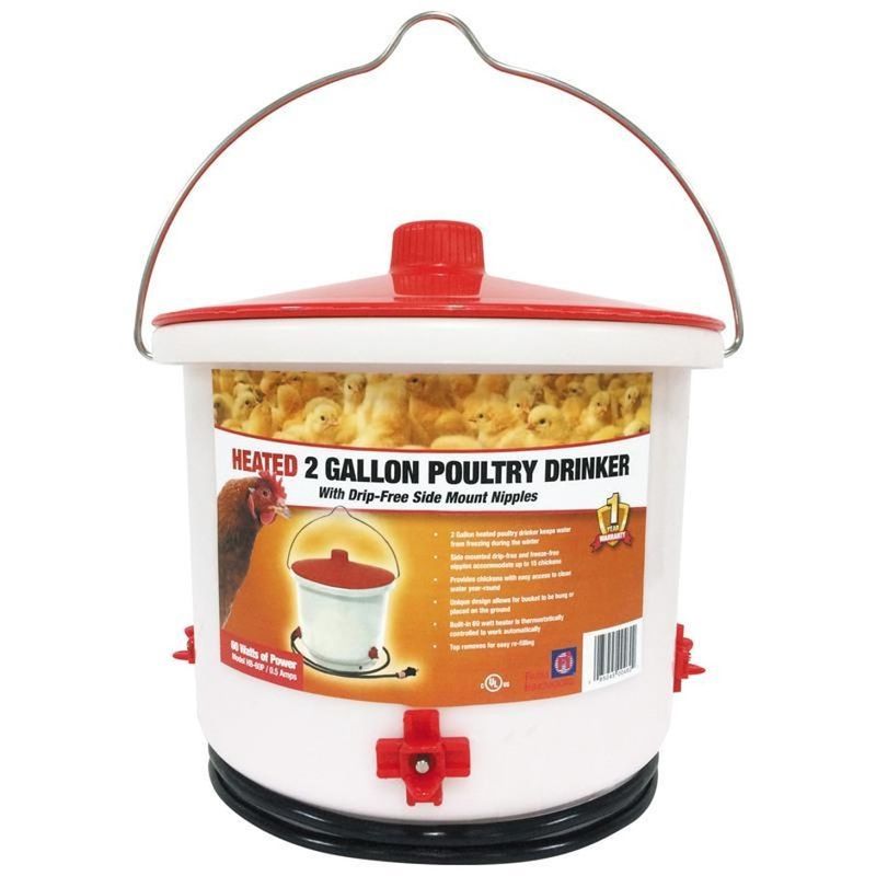 HANGING POULTRY DRINKER HEATED 2GAL