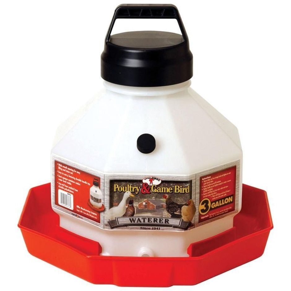 POULTRY &amp; GAME BIRD WATERER PLASTIC PPF3 3GAL