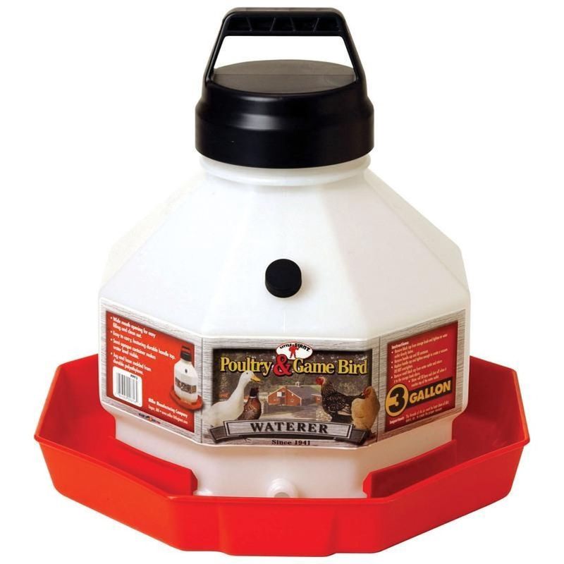 POULTRY &amp; GAME BIRD WATERER PLASTIC PPF3 3GAL