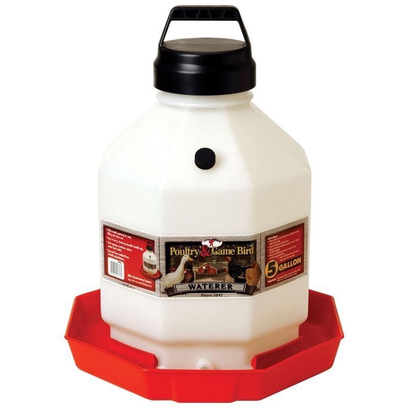 POULTRY &amp; GAME BIRD WATERER PLASTIC PPF5 5GAL