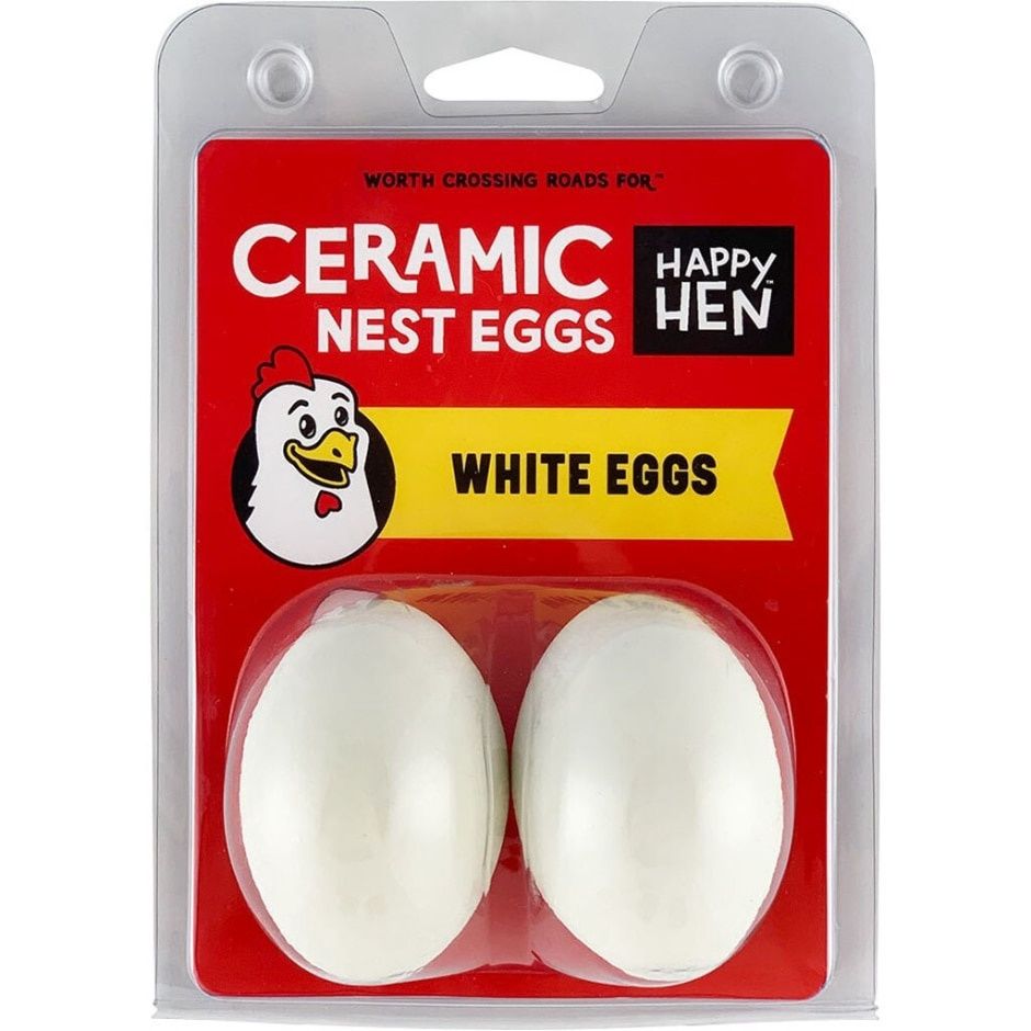 CERAMIC NEST EGGS WHITE 2PK