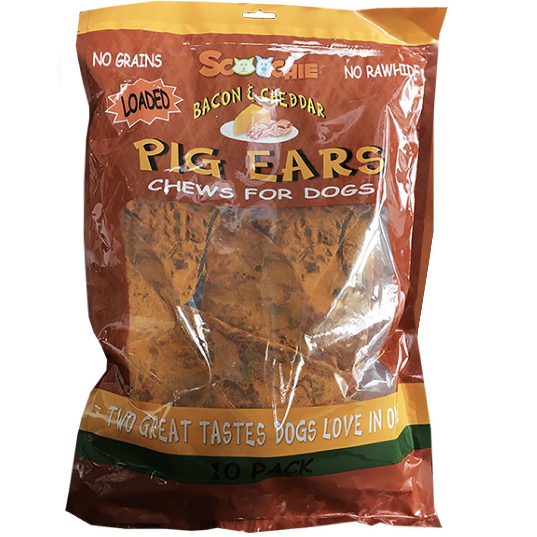 PIG EARS BACON &amp; CHEDDAR 10PK