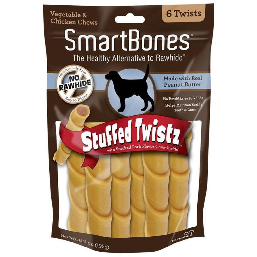 SMARTBONES PEANUT BUTTER STUFFED TWISTZ 6PK