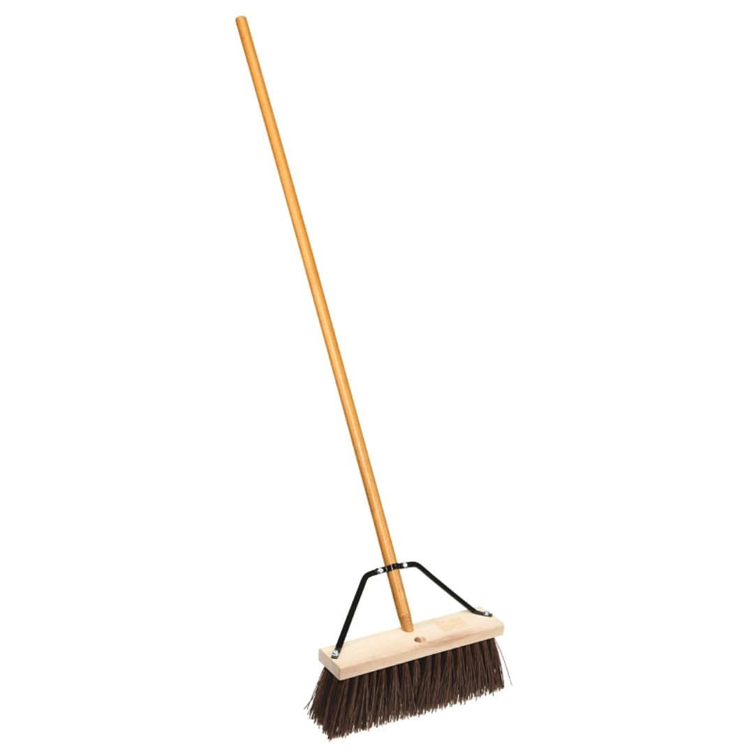 STREET BROOM W/BRACE STIFF 16IN