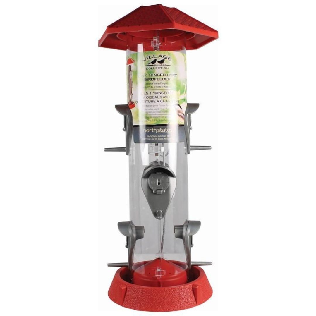 2-IN-1 HINGED PORT FEEDER RED