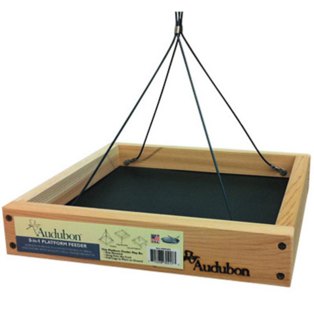 AUDUBON CEDAR PLATFORM 3-IN-1 FEEDER