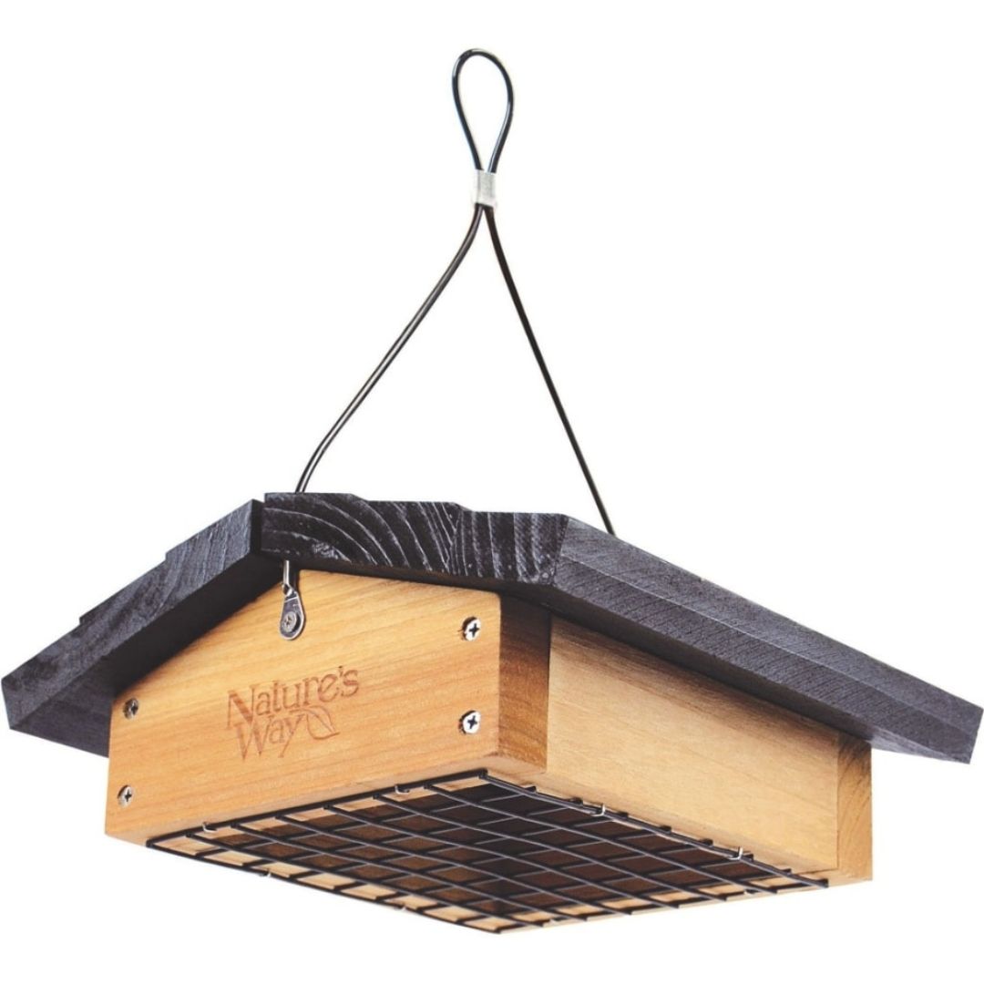 UPSIDE DOWN CEDAR SUET FEEDER