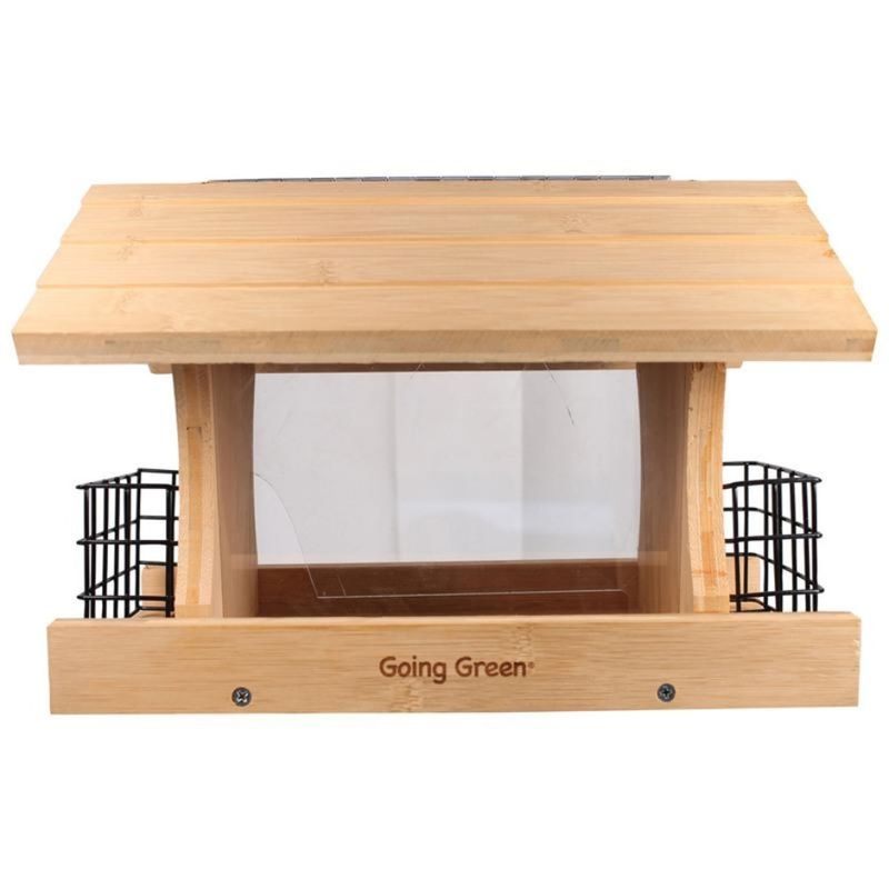 BAMBOO FEEDER W/SUET CAGES 4LB