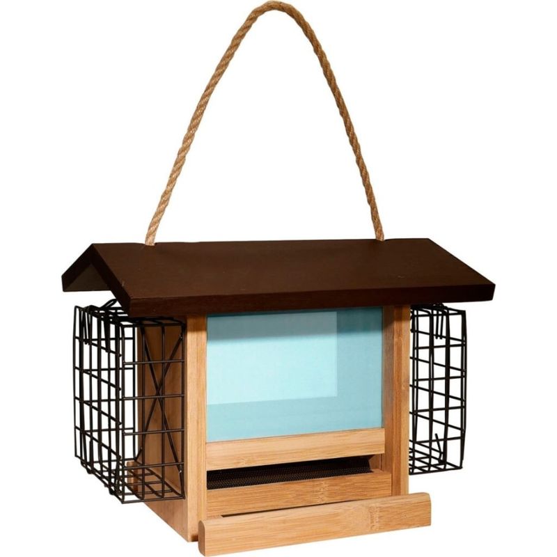BAMBOO RANCH FEEDER W/SUET HOLDERS 2.5LB