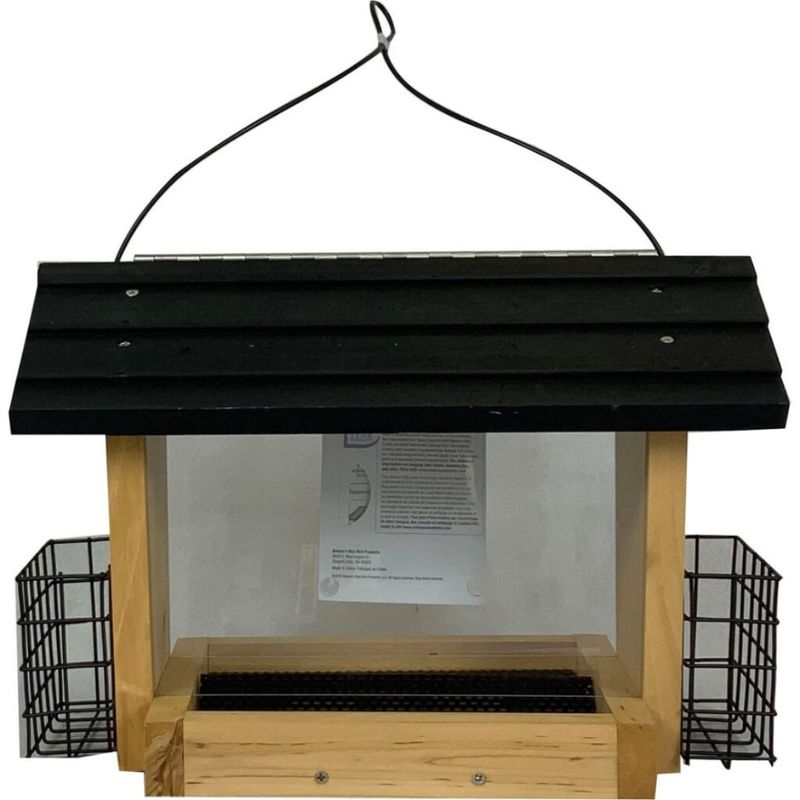 CEDAR HOPPER FEEDER W/SUET CAGES 6QT