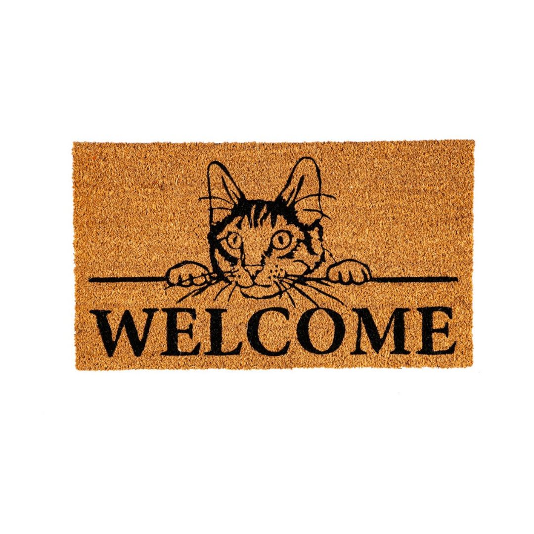 DOOR MAT CAT WELCOME STENCIL