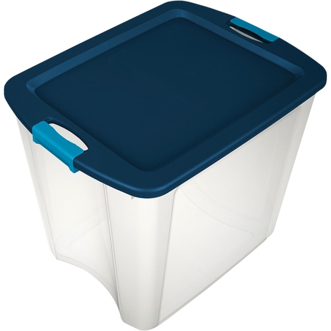 STERILITE LATCH TOTE BLUE 26GAL