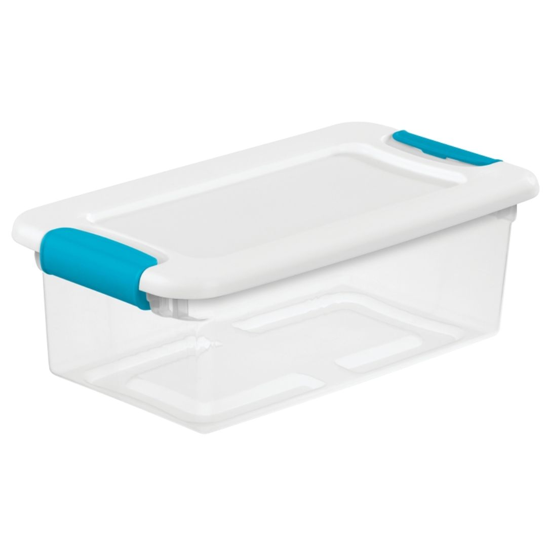 STERILITE STORAGE TOTE W/CLIPS 6QT