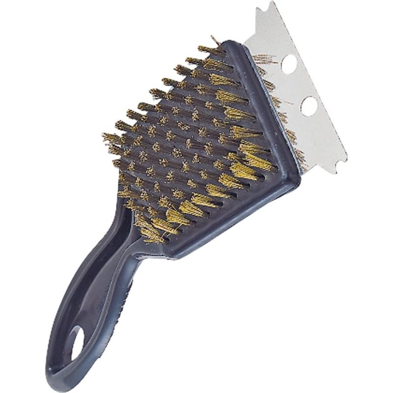 GRILL BRUSH PLASTIC HANDLE 8IN