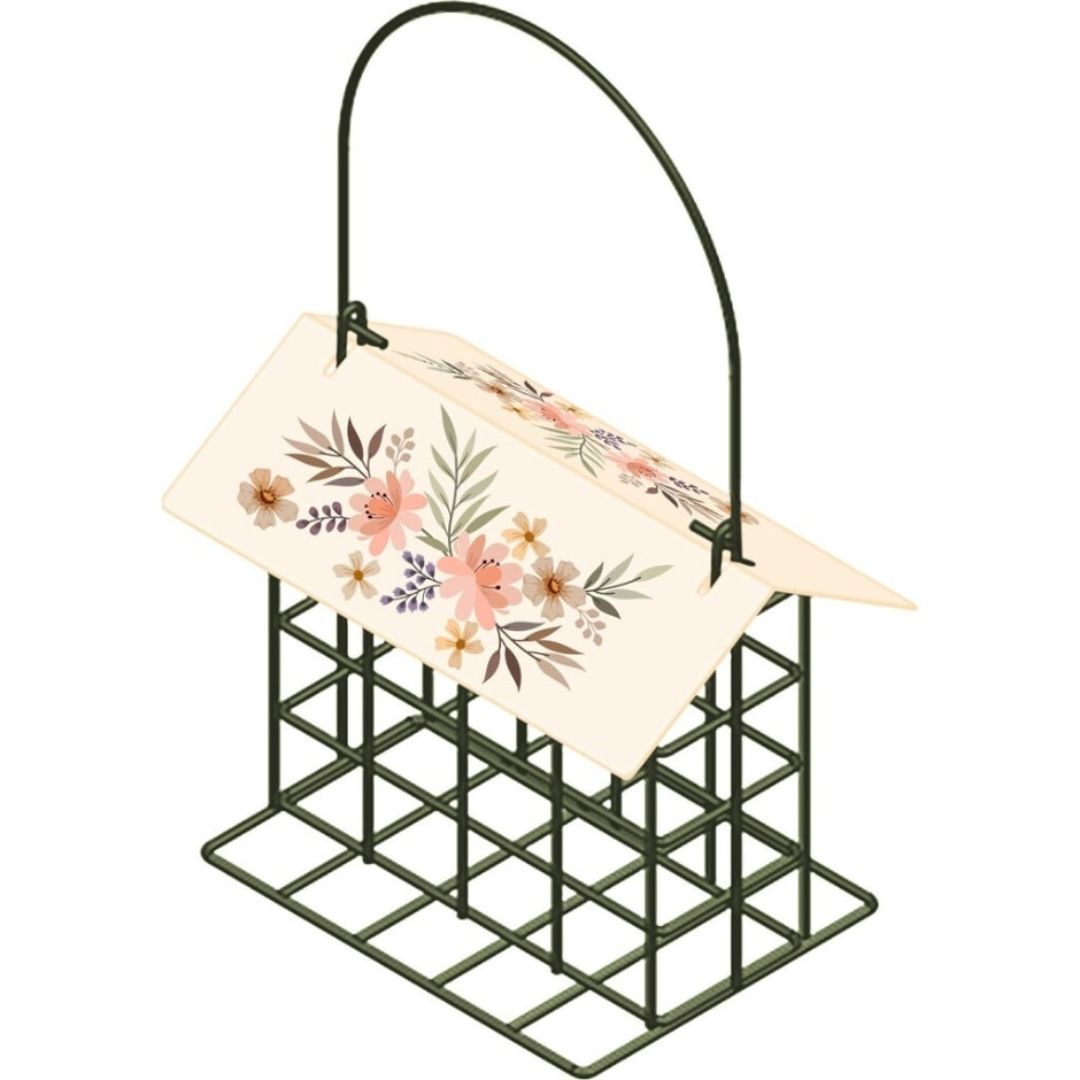 SUET FEEDER W/ROOF FLORAL