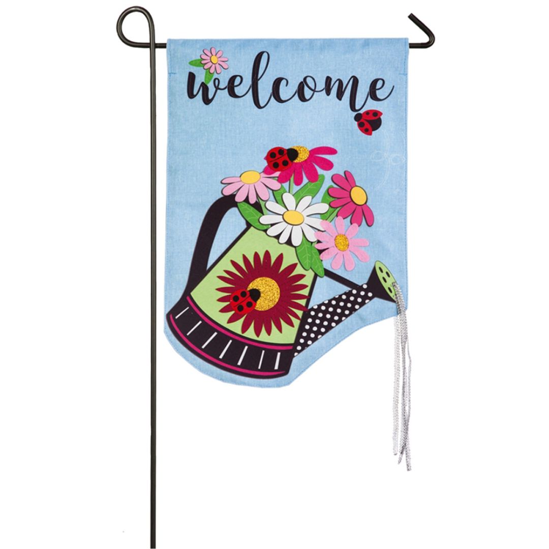 WATERING CAN WELCOME FLAG
