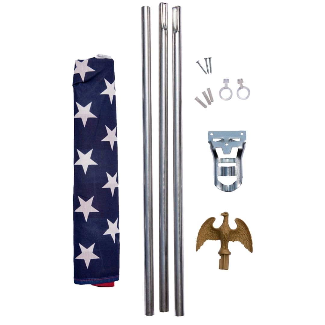 FLAG USA KIT 3X5 POLY 6FT POLE