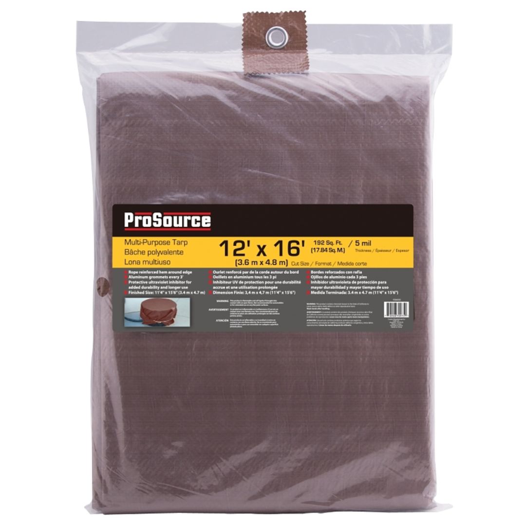 POLY TARP BROWN 12X16