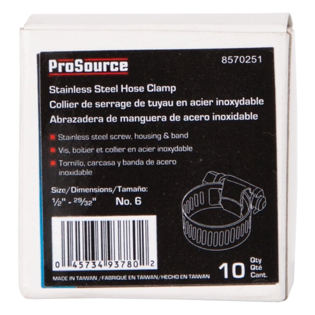 HOSE CLAMP 1/2-29/32 10/PK