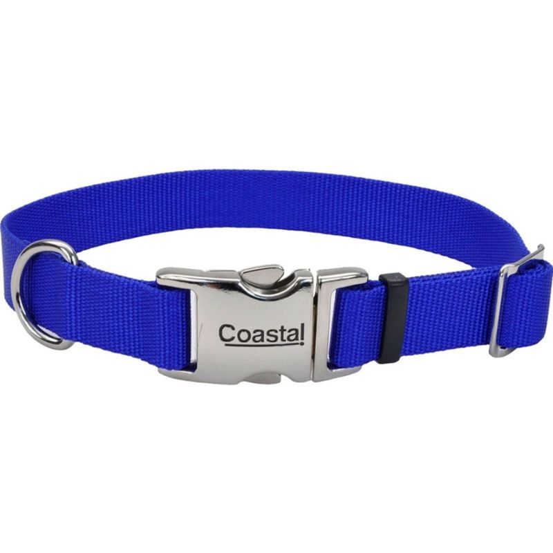 ADJ COLLAR 18-26 BLUE W/METAL BUCKLE