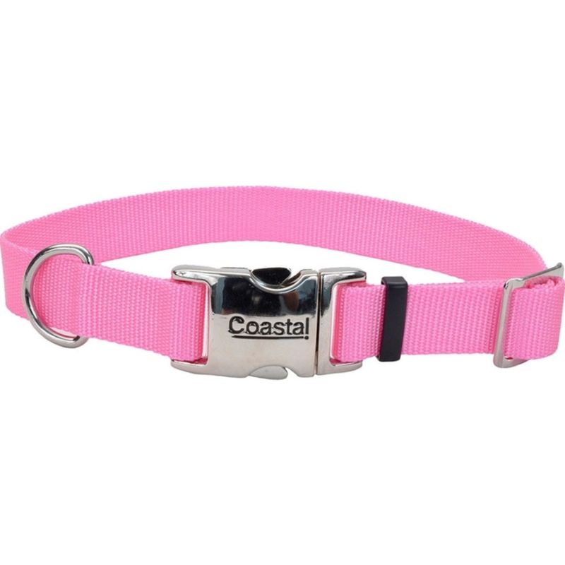 ADJ COLLAR 18-26 PINK W/METAL BUCKLE