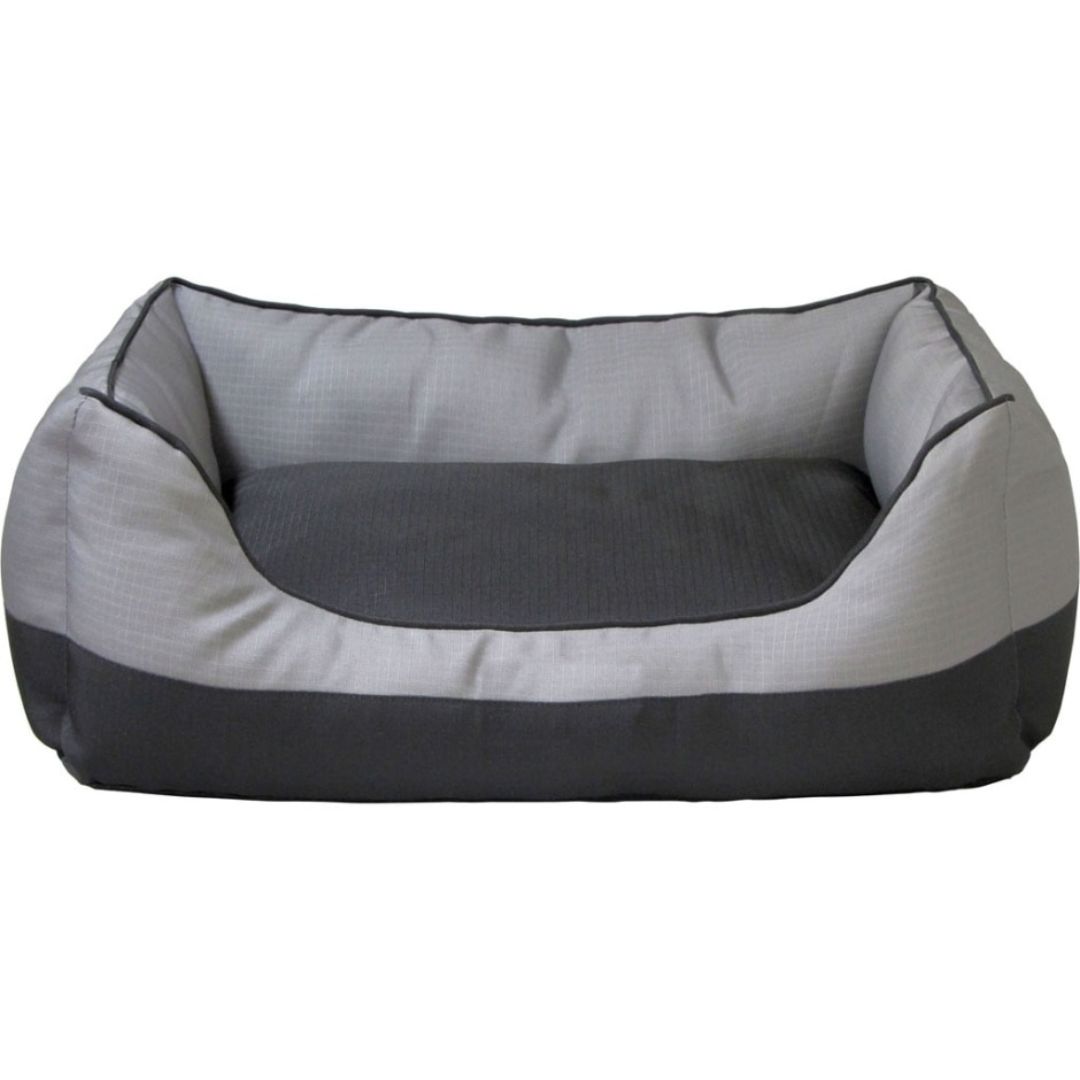 PET BED PLUSH GRAY &amp; BLACK 20IN