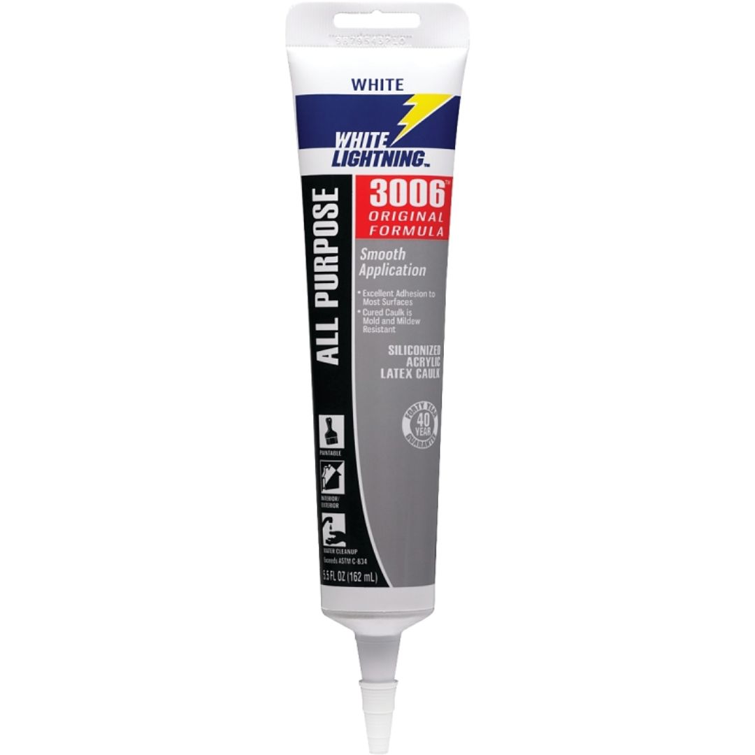 300612 WHITE LIGHTNING WHITE CAULK 5.5OZ
