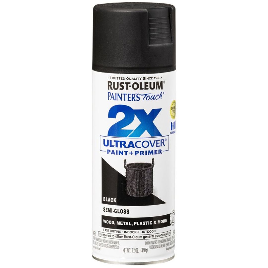 249061 SPRAY PAINT 2X SEMI-GLOSS BLACK 12OZ
